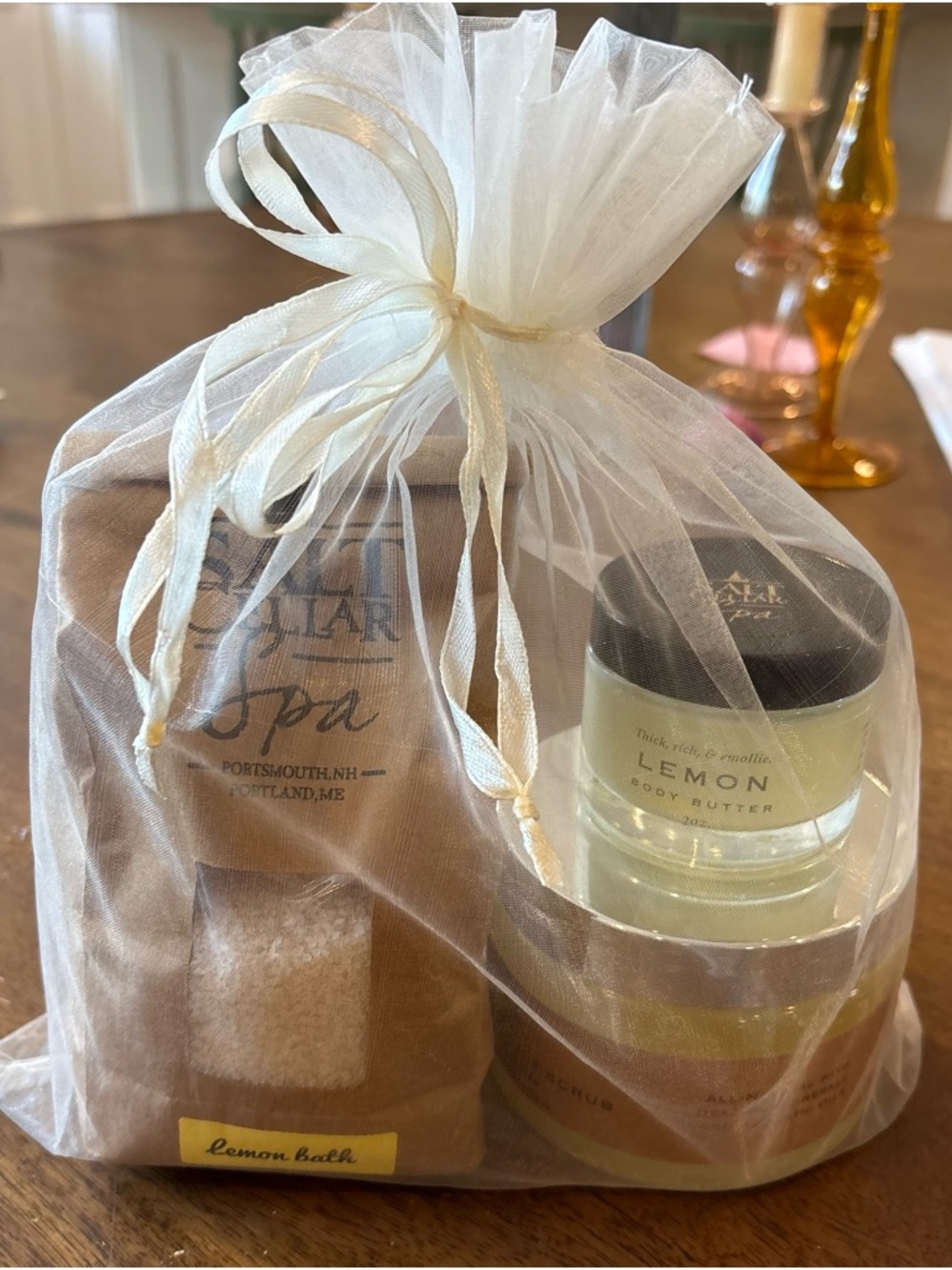 Lemon Spa Gift Set with White Organza Bag - Salt Cellar Spa